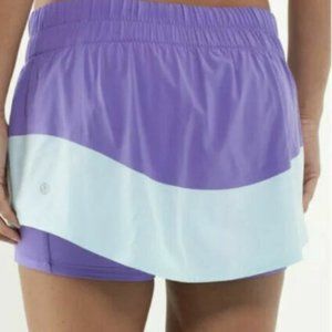 LULULEMON RUN: BREEZE BY SKIRT IN POWER PURPLE/AQUAMARINE
